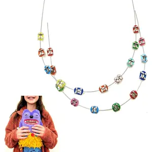 Grillz Accessory for Fuggler – Character Styling Costume Prop, Wire-Style Decorative Grills Compatible with Labubu, Decoration Gill for Zuru Fuggler, 2 Sets (Mix-Color)