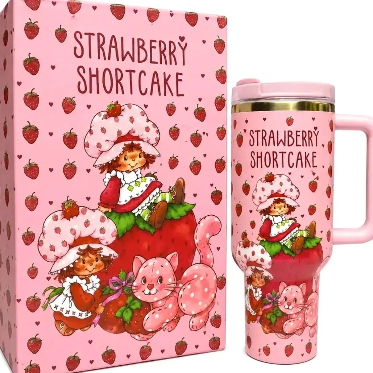 [HOT] Strawberry Shortcake Quencher 40 Oz, Limited Edition Drinkware, Tumbler Gift for her