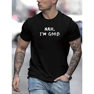 Men Casual Short Sleeve Tee 1 Pcs 100% Heavy Cotton - Comfortable Crew Neck, Soft Adorable Tees Tops