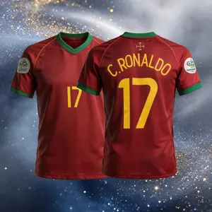 2006 Home Red 17# Cristiano Ronaldo Short Sleeve Soccer Jersey Fans Version