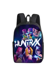Demon Hunter Girl Group Pattern Printed 16-inch Single-layer Backpack For School