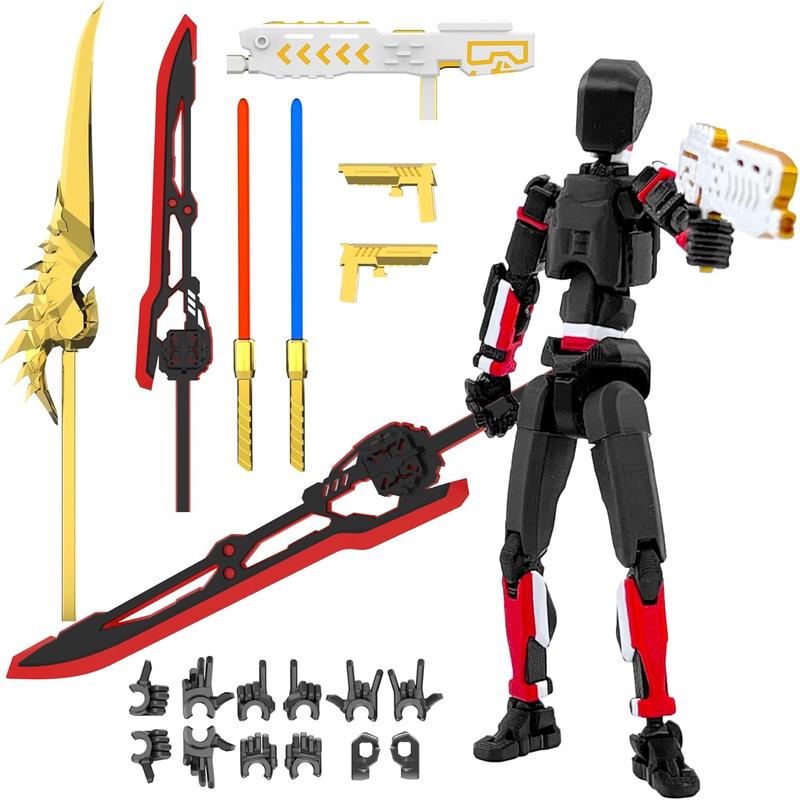1pc/5-Pack T13 Action Figure Already Assembled, Multi-Colored Titan 13 Action Figure Set Dummy with Laser Saber 3D Printed T 13 Lucky 13 Robo 13 Nova 13 Action Figures, Figura de acción t13
