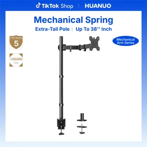 HUANUO Single Monitor Stand Desk Mount, Extra Tall 39 Inch Fully Adjustable Stand Computer Mount for 13-32 In Screen, Ultra Wide Screen to 38In, Monitor Arm Holds up to 22lbs with C Clamp/Grommet Base#TikTokShopBlackFriday