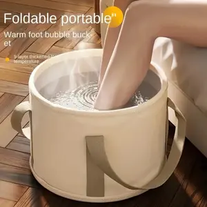 Advanced Portable Foot Bath Tub with Temperature Control, Warm Foot Bubble Massage, 5-Layer Thickened Temperature, Foldable Design