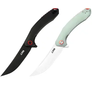 CJRB Gobi  Pocket Knife, 2 Pack, Tool knife with AR-RPM9 Steel Blade and G10 Handle for Men Outdoor, Black and Natural Green