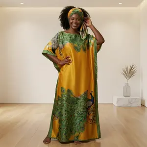[MOOMOO] Women’s Boho Print Beach Cover Up Dress & Scarf Set – Floral / Peacock / Colorblock Shawl Poncho, Soft Summer Vacation Beachwear, TikTok Trending Outfit