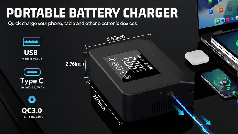 【PASLDA】Portable Car Jump Starter with Air Compressor, Capapro 150PSI 4000A Fast Battery Jump Starter Charger with Digital Tire Inflator, Pack with Type-C Quick Charge powerbank batteryjumper  Automotive Vehicle