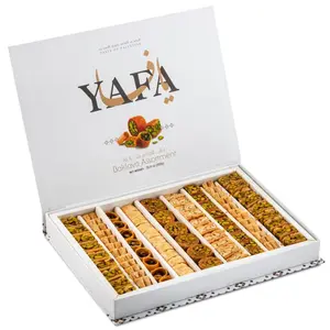 YAFA Baklava -Middle Eastern Sweets- Pistachio Baklava - Bakery Dessert - Turkish Delights Assorted - Eid Gift Basket -Turkish Baklava - Taste of Palestine - Baklava Gift Box 850g (80-84pcs)