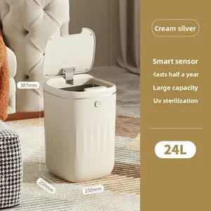 Sensor Trash Can Smart Automatic Household Living Room Kitchen Large Capacity with Lid Rechargeable Bathroom Toilet