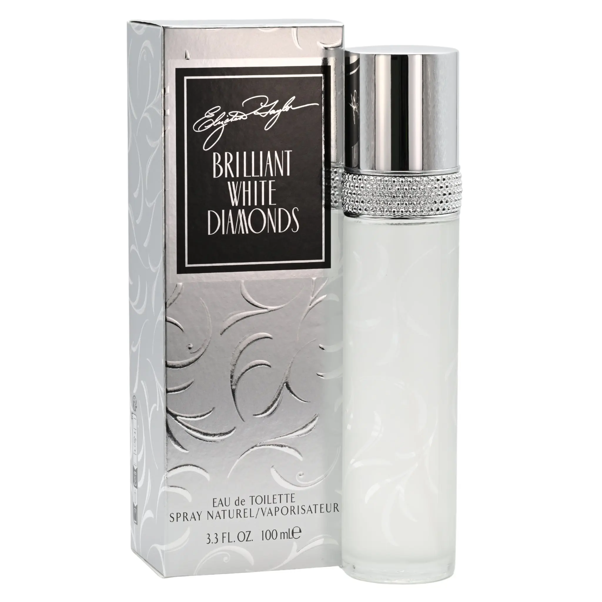 Elizabeth Taylor BRILLIANT White Diamonds Women's Eau de Toilette (3.3oz-3.4oz, 3 to 3.9 fl oz range) - Rich Floral Fragrance, Chic Bottle, Honeysuckle, Bulgarian Rose Notes, Vanilla Accents, New in Box, Beauty Perfume, Women's Fragrance, Female Wear, Flo