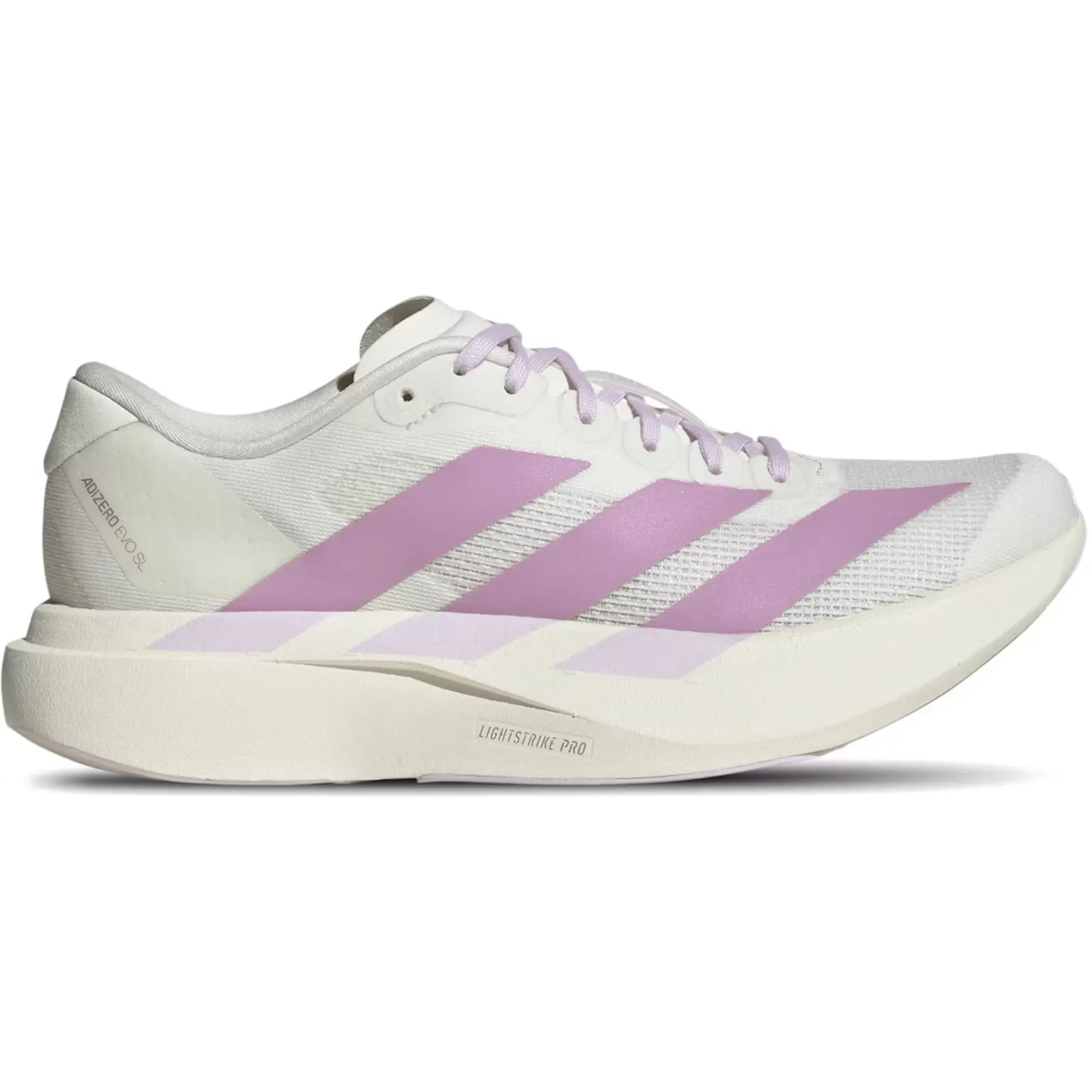 Adidas Women's Off White/Lilac Adizero Evo SL Sneakers, KI7354