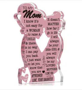 Mom Gifts from Daughter Christmas Gift for Mom, Mom Birthday Ideas Gift Cool Mother's Day Gifts from Daughter Best Mom Ever Gifts New Mom Single Mom Christmas 2024 Acrylic Plaque Sign 5x3in