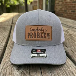 Somebody's Problem Leather Patch Hat, Trucker Hat, Somebody, Country Music Lover, Cute Cowgirl Hat, Couples Hat, Real Leather Patch Hat