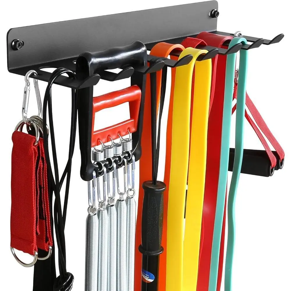 Multi-Purpose Heavy Duty Gym Equipment Storage Rack, Resistance Bands Storage Hanger, Barbell Rack For Exercise Bands, Lifting Belts and Jump Ropes