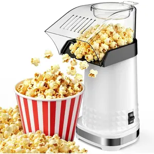 Quick & Easy Hot Air Popcorn Popper Maker with Measuring Cup + Melts Butter, 4.5 Quarts, Etl Certified, No Oil Electric Popcorn Machine with /Off  for Family Movie Nights, Parties(White)