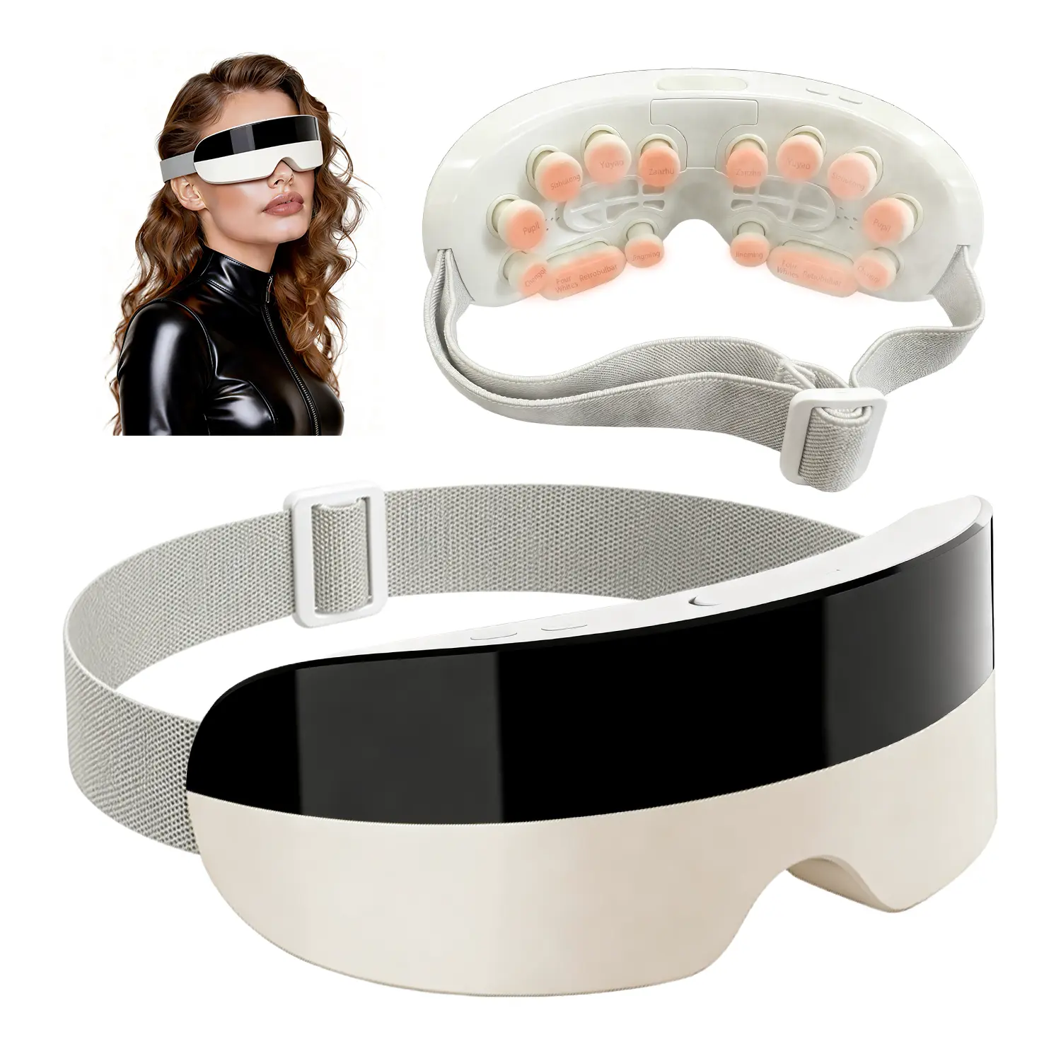 AskMake Portable Eye Massager with Mist Spray Rechargeable Eye Care Device for Daily Eye Refresh and Facial Care Relaxing