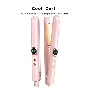Negative Ion Ceramic Flat Iron - Adjustable 150-210°C, Fast Heat-Up, 2-in-1 Smooth Hair Straightener and Curler