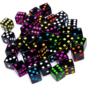 Bulk Dice for Board Games, Casino Games & Tabletop RPGs - D6 Standard 16mm Game Dice Pack - Black, 50 Count