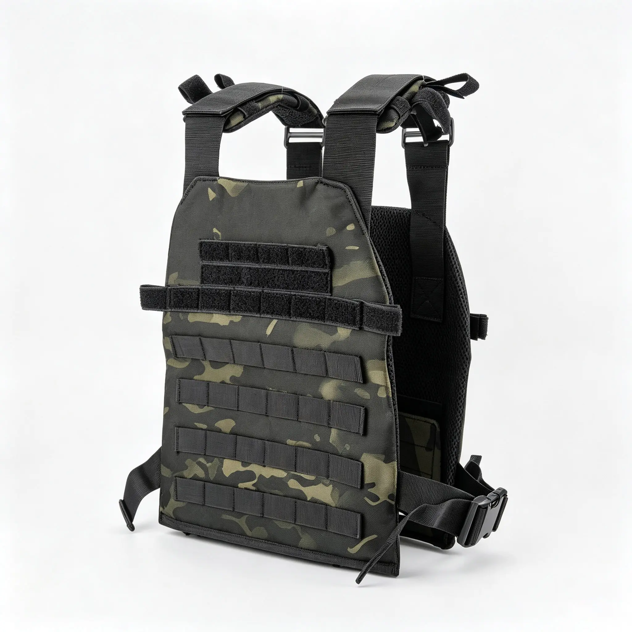 Sohochic Heavy-Duty 600D Fabric Weighted Gym Vest - Quick-Release Buckle Connectors, Adjustable Straps, Unisex Plate Carrier for Strength, Cardio Training, Breathable Utility Vest, Universal Sizes