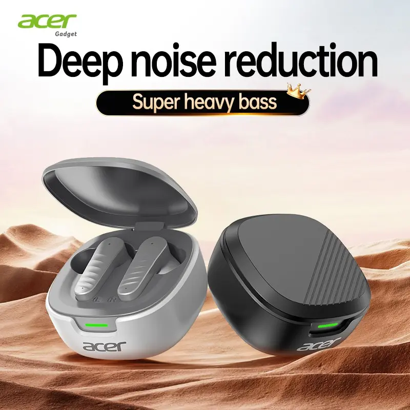 Acer OHR503 Wireless Stereo Earbuds, In-Ear Headset, In-Ear Noise-Canceling Earphones, Extra Long Battery Life, Universal Fit, 30h Standby Time, Comfortable Wear, Lightweight Wireless Earbuds, HIFI Sound Quality, Wireless Bt Earbuds