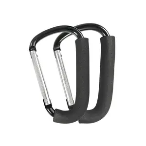 Stroller Hooks, 6.3" Large Stroller Clip, 2 Pack Stroller Hooks  Hanging Bags and Shopping, Stroller Accessories  Mommy, Large Carabiner