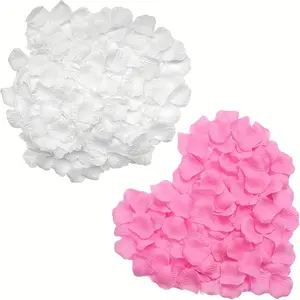 2100pcs Artificial Pink & White Rose Petals Decorative for Wedding, Anniversary, Party, Christmas, Valentine's Day, DIY Fake Flowers