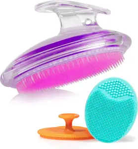 3 Pack Silicone Scrubbers Gift Set for Smooth Skin - Body and Face Exfoliating Brushes for Ingrown Hairs Treatment Bath Personal