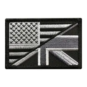 USA/UK Flag Subdued British USA Hook Patch (MTB1A)