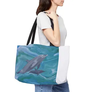 Dolphin Wave Weekender Tote Bag – Ocean Art Beach Bag