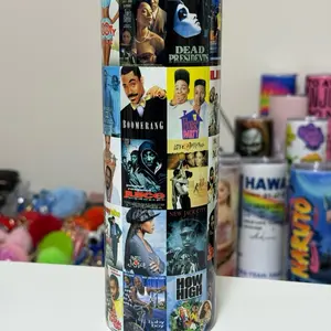 90s Black Cinema Movie Collage Tumbler – 20oz Stainless Steel