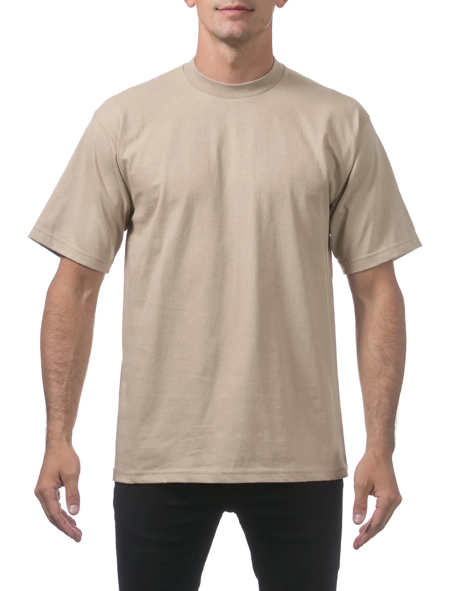 Pro Club Men's Heavyweight Cotton T-Shirt - Classic Short Sleeve Crewneck Top, Durable Knit Fabric for Oversized Streetwear, Shortsleeve, Round Neck, Plain, Ribbed, Classic Fit, Original