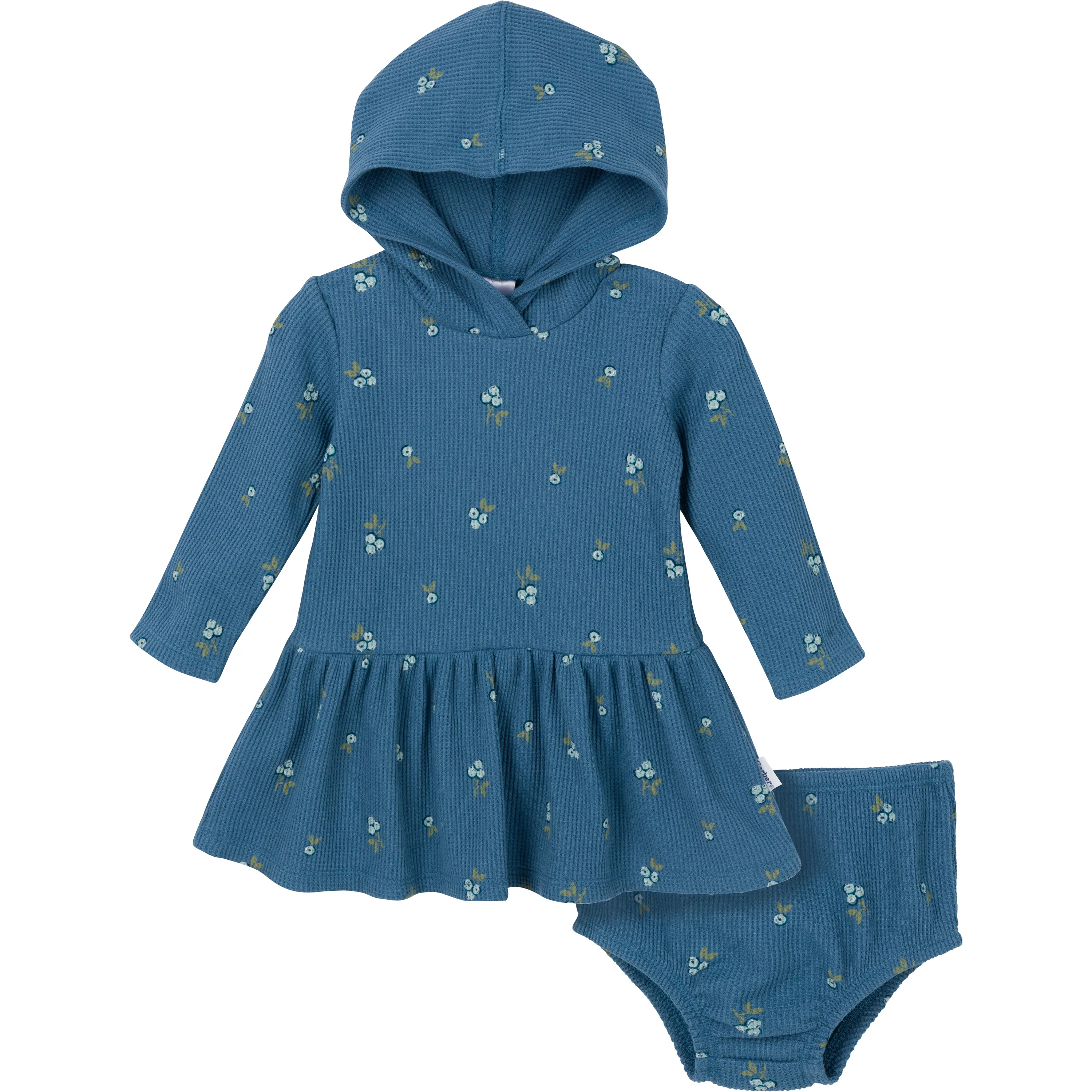 Baby Girls Long Sleeve Dress and Diaper Cover Set, 2 Piece