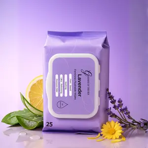 Lavender Feminine Flushable Wipes — pH-Balanced, Soothing Aloe & Calendula, Gentle Cleansing Wipes for Women, Biodegradable & Hypoallergenic (25 Count)