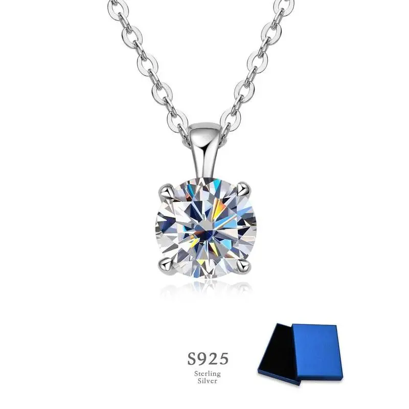 S925 Sterling Silver 1 Carat Luxury Artificial Diamond Necklace, Exquisite Trendy Pendant, Fashion Jewelry Accessories for Women, Elegant All-match Fashion Accessories for Daily Wear S925 Sterling Silver 1 Carat Luxury Artificial Diamond Necklace, Exquisite Trendy Pendant, Fashion Jewelry Accessories for Women, Elegant All-match Fashion Accessories for Daily Wear