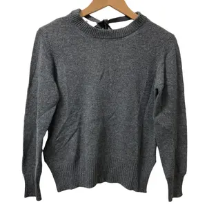Pre-owned PRADA Cashmere Small Leather Goods Back Ribbon Knit Sweater