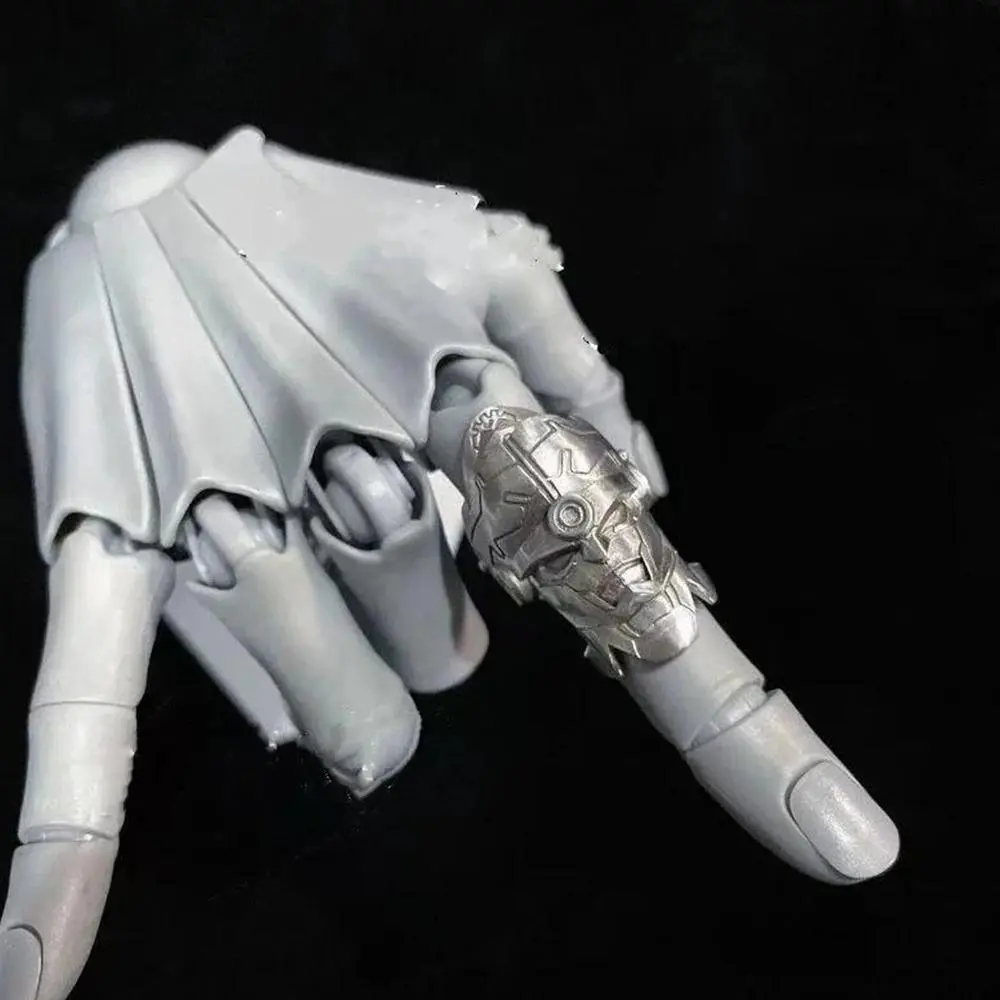 Anime Simon Cosplay Ring Punk Finger Ring Movable Deformable Armor Adjustable Rings Jewelry Accessory