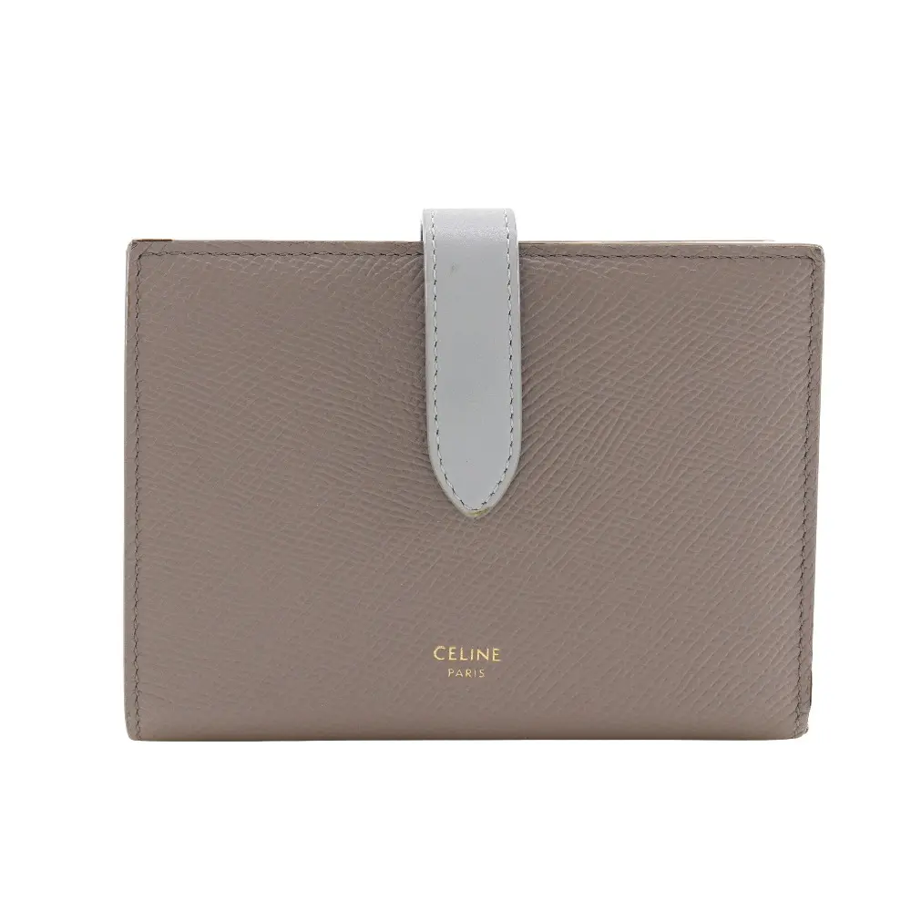 Pre-owned Celine Calfskin Small Leather Goods Medium Strap Wallet Leather Wallet