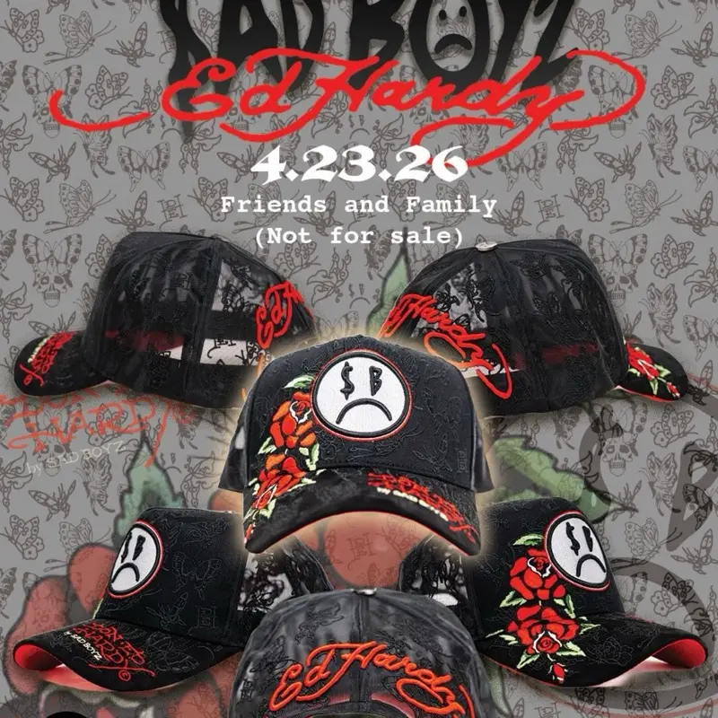 Virgin ED Hardy X Sad Boys Hats With Box FRIENDS AND FAMILY 1/50