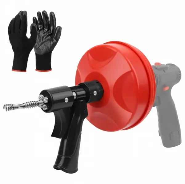 25 FT Drain Snake Auger Kit, Dual-Mode Pipe Unclog Tool with Multi-Accessories for Kitchen Sink, Bathroom Shower Drain Removal – Household & DIY Plumbing Use