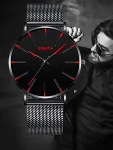 Slim Quartz Watch with Mesh Strap, Fashionable Design, Clear Markings, Elegant Pointer, All Seasons Wear, Includes Batteries, Casual Analog Watch