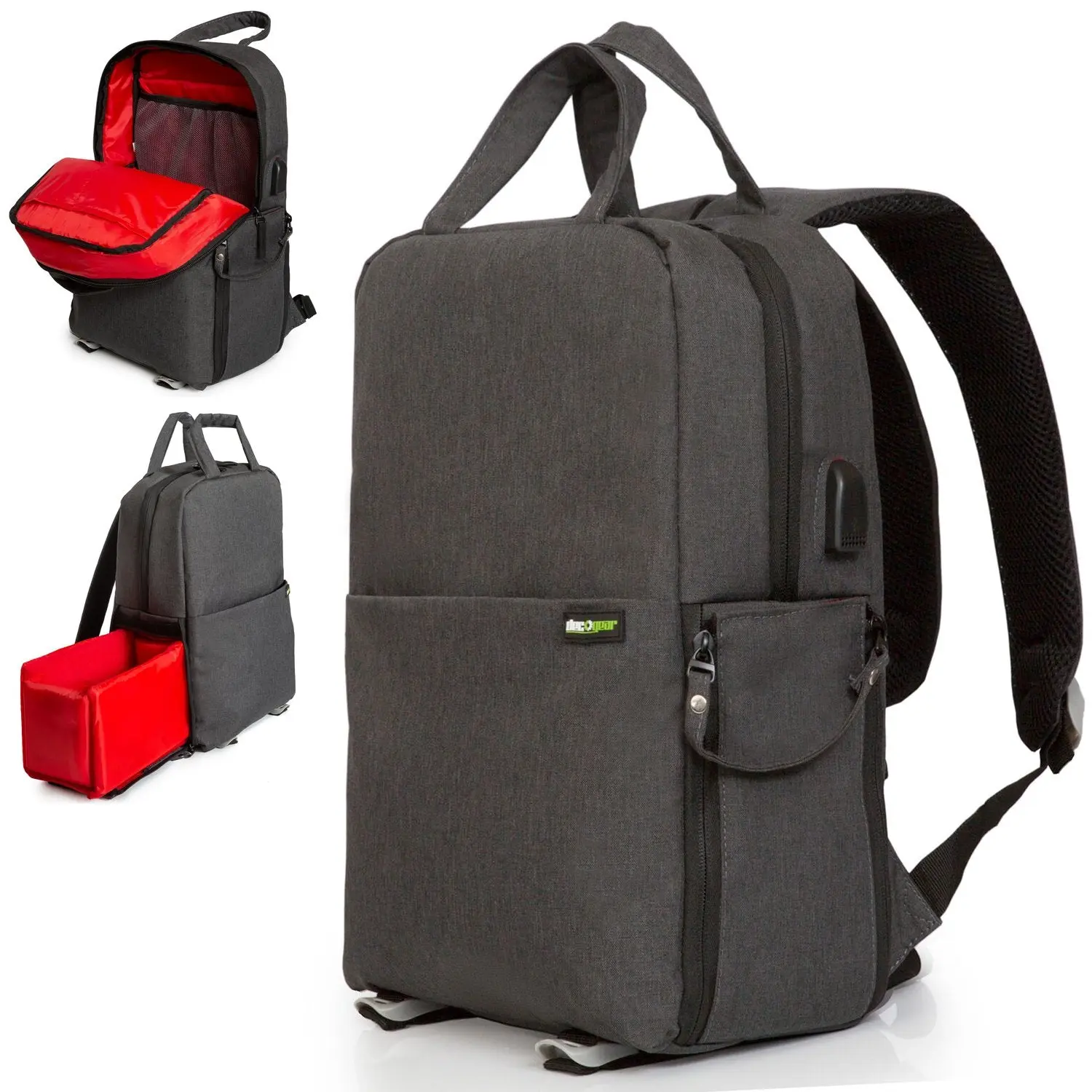 Deco Photo Camera Backpack for Photography Equipment, Water-Resistant Nylon Travel Bag for DSLR, Mirrorless, Drones, Tripod & Accessories, with Removable Shell & Laptop Compartment - Dark Grey, Protection, Cover