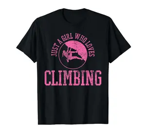 Girl Rock Climbing Bouldering Climber  T-Shirt S-3XL