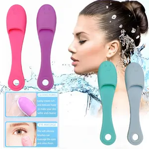 4pcs Silicone Nose Brush Blackhead Remover Brush, Facial Cleansing Brush, Multi-Purpose Cleaning Brush, Cat Chin Cleaning Brush, Dog Finger Toothbrush, Pet Toothbrush, for Blackhead Removal and Skin Care - Massage and Deep Cleaning Friend Gentle