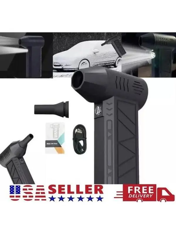 2-in-1 Compressed Air Duster & Vacuum, High-Power Turbo Jet Fan, Cordless Rechargeable for Car Drying, Car Detailing, Electronics & Home Cleaning, Father's Day Gift for Dad, Husband & Men