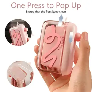 Portable Automatic Dental Floss Pick Dispenser – One-Touch Pop-Up Floss Holder with Refillable Storage Case, Travel Home Office Toothpick Organizer, Daily Oral Hygiene, Compact Convenient Tooth Floss Box