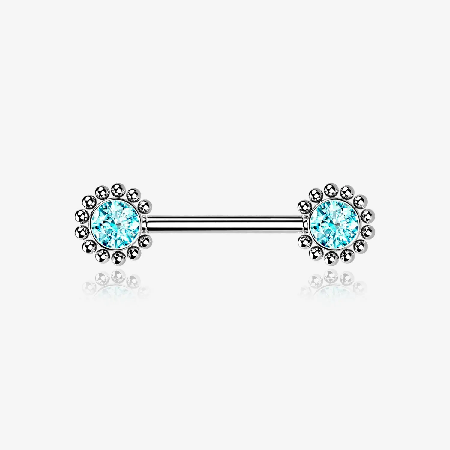 A Pair of Bali Bead Karma Circle Sparkle Threadless Nipple Barbell