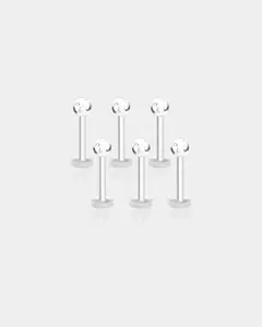 6PCS Acrylic Labret Retainers Set