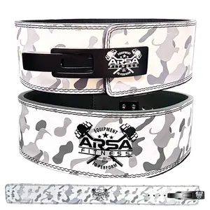 Arsa Fitness 10MM Weightlifting Lever Belt White Camo Design