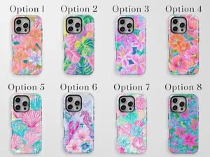 Floral Burst Phone Case, Tropical Summer Aesthetic Gift for Her, iPhone 17 16 15 14 13 Pro Max