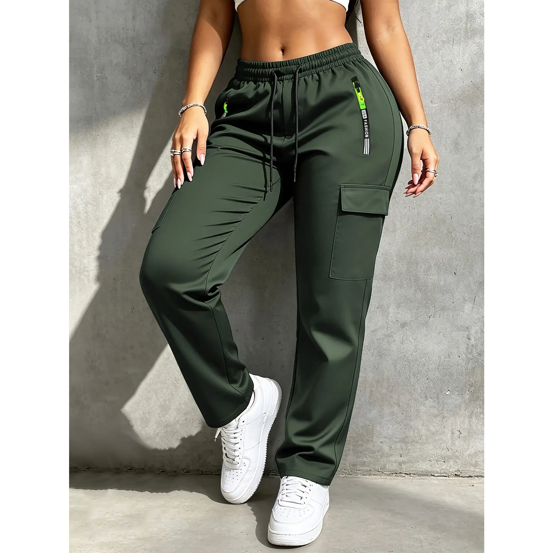 Women's Trendy Full-Length Minimalist Lady Basic Ice-Silk Parachute Pants, Quick-Dry Lightweight Breathable UV-Protective Clothes for Spring-Fall Workwear & Mountain Outdoor Activewear